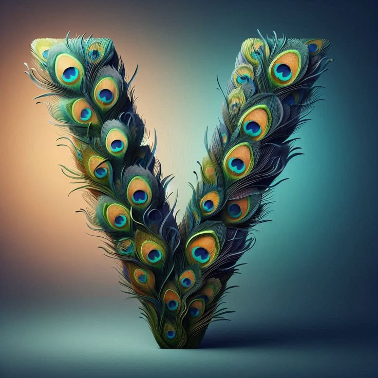 Peacock feathers — letter V