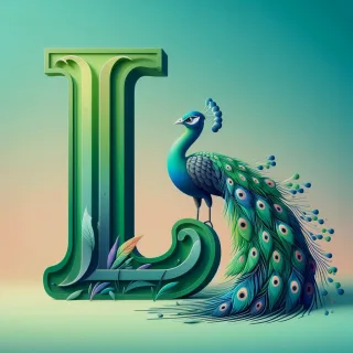 Peacock — letter L (variant 2)