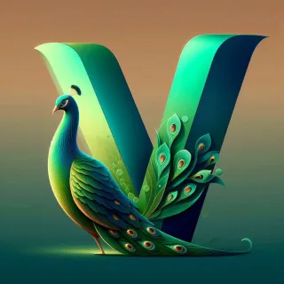 Peacock — letter V
