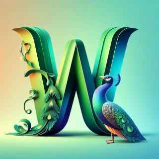 Peacock — letter W