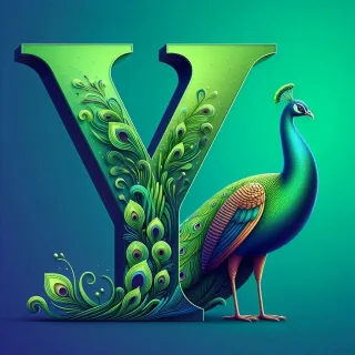 Peacock — letter Y (variant 2)