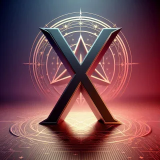 Pentagram — letter X (variant 2)
