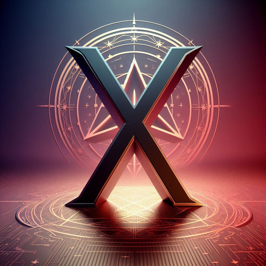 Pentagram — letter X (variant 2)