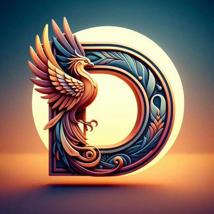 Phoenix — letter D (variant 2)