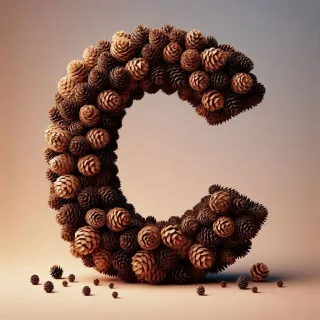 Pine cone — letter C