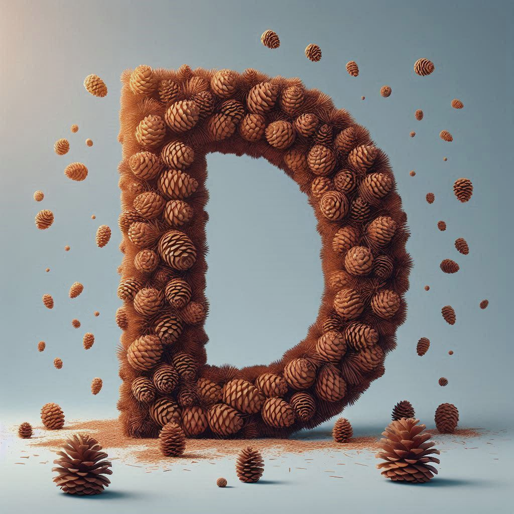 Pine cone — letter D