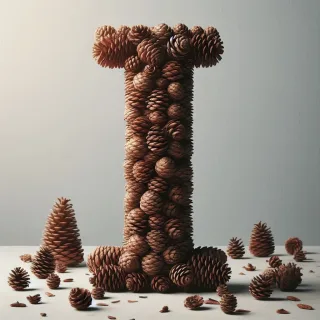 Pine cone — letter I