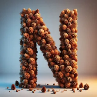 Pine cone — letter N