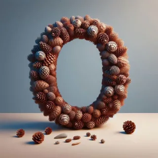Pine cone — letter O