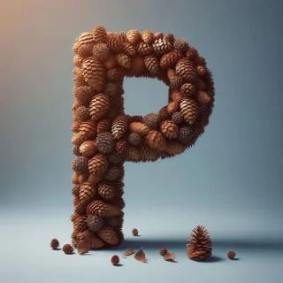 Pine cone — letter P