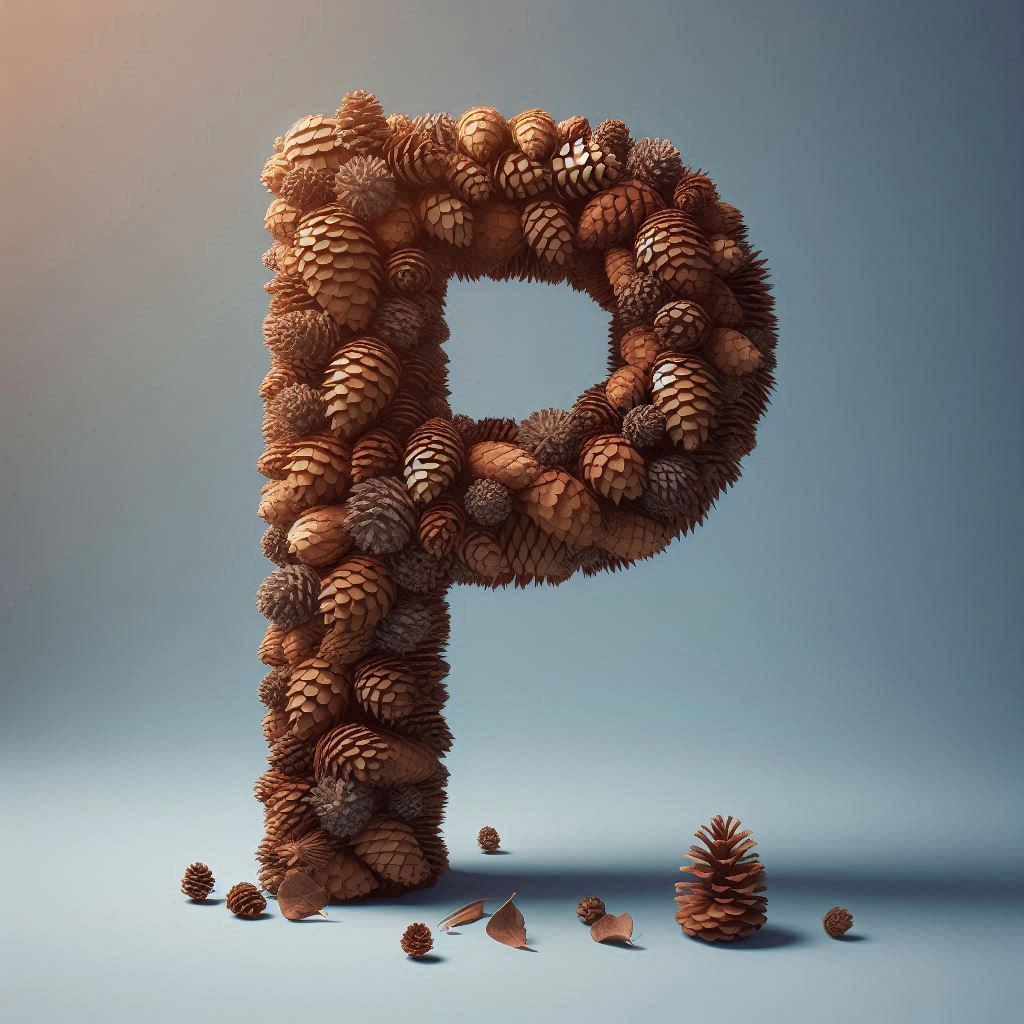 Pine cone — letter P