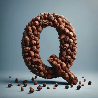 Pine cone — letter Q