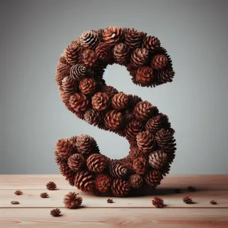 Pine cone — letter S