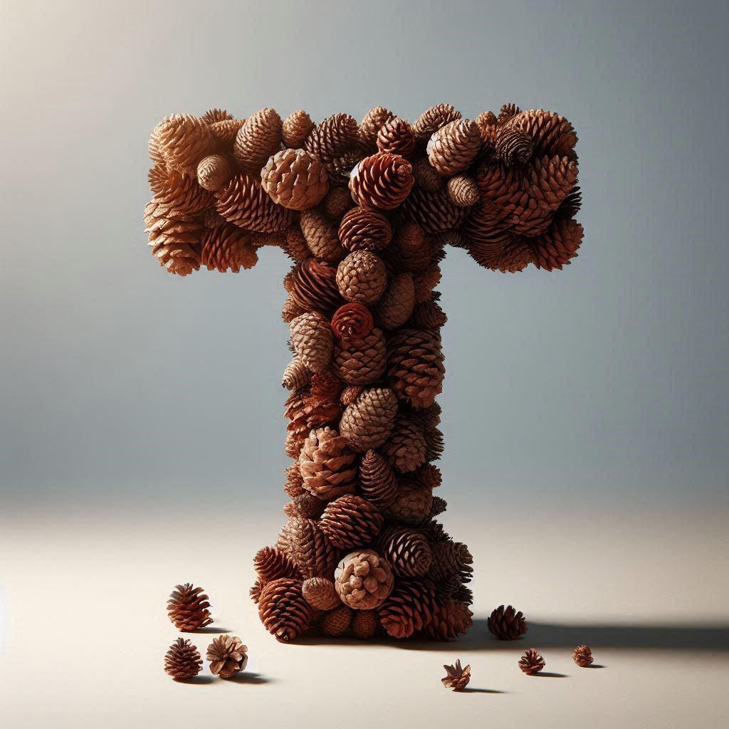 Pine cone — letter T
