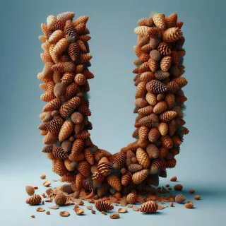 Pine cone — letter U