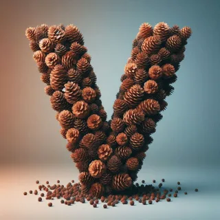 Pine cone — letter V