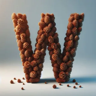 Pine cone — letter W