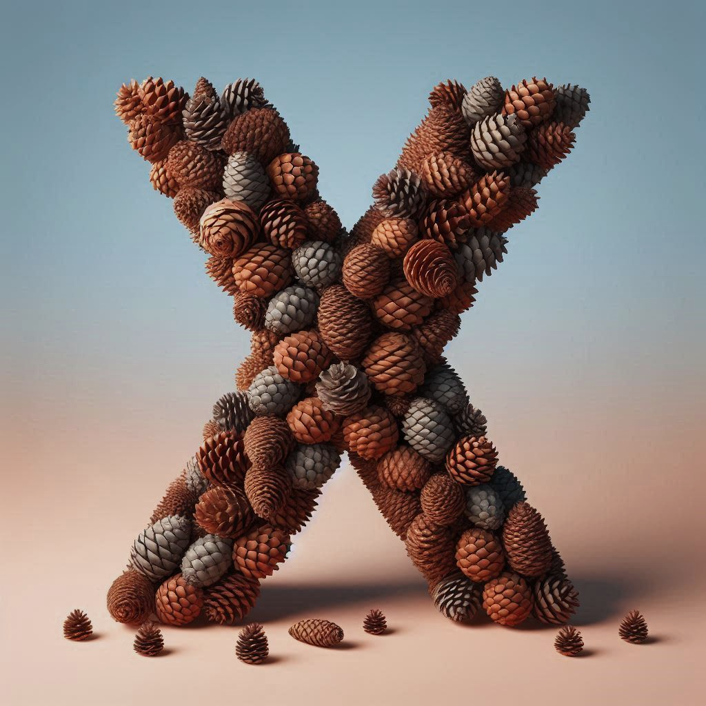 Pine cone — letter X