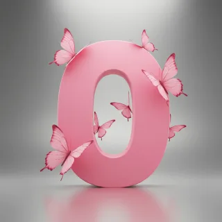 Pink butterflies — letter O