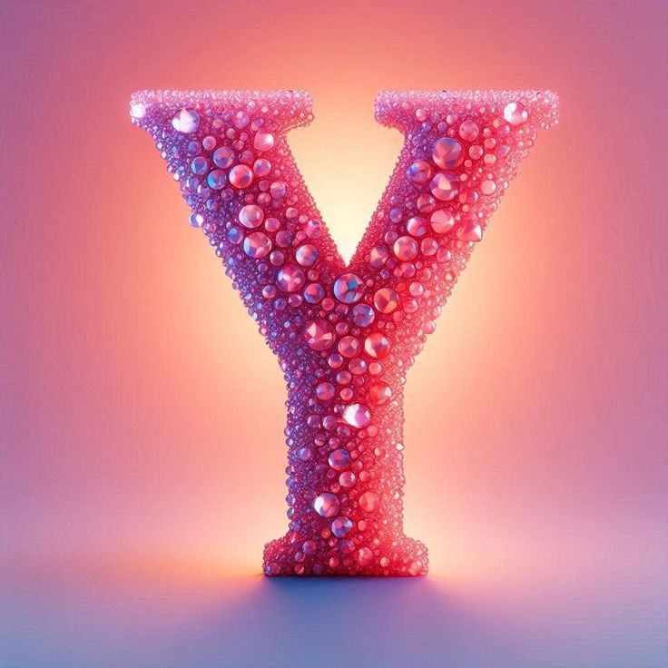 Pink crystals — letter Y