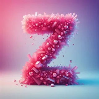 Pink crystals — letter Z