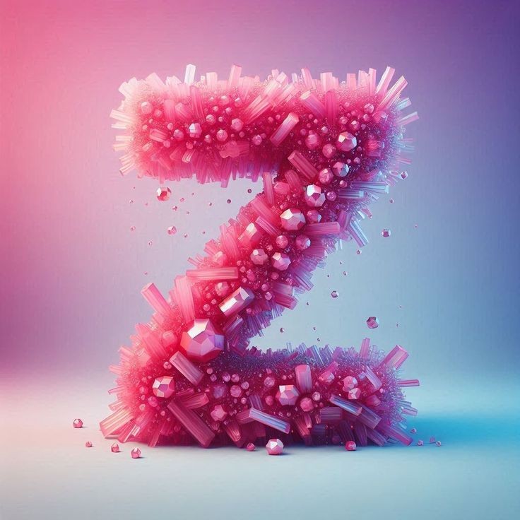 Pink crystals — letter Z