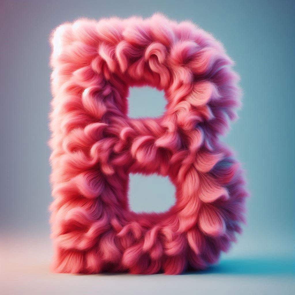 Pink fur — letter B