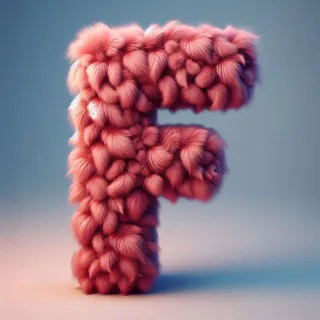 Pink fur — letter F