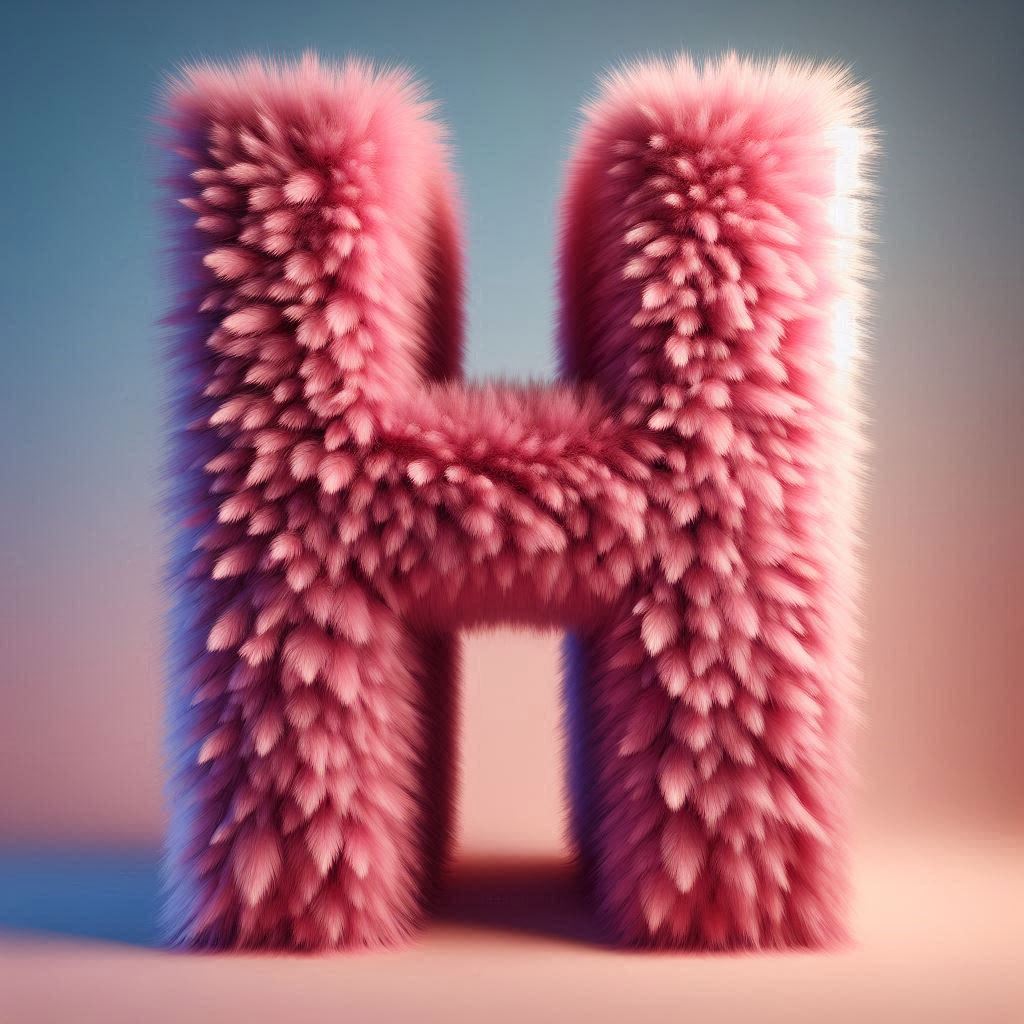 Pink fur — letter H