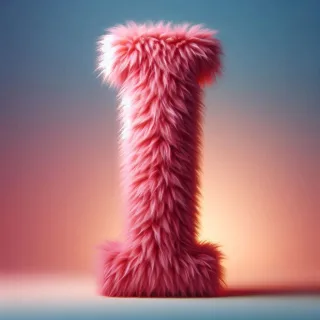 Pink fur — letter I