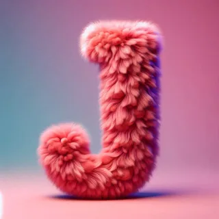 Pink fur — letter J