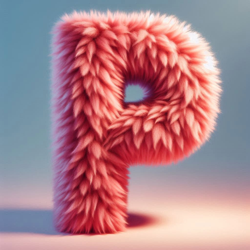 Pink fur — letter P