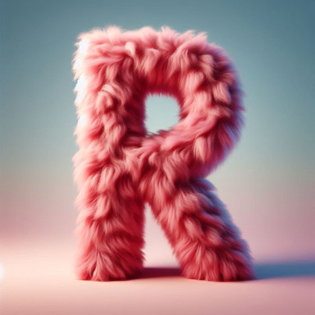 Pink fur — letter R