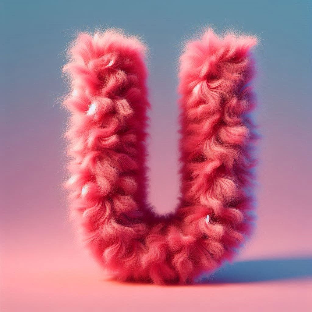 Pink fur — letter U