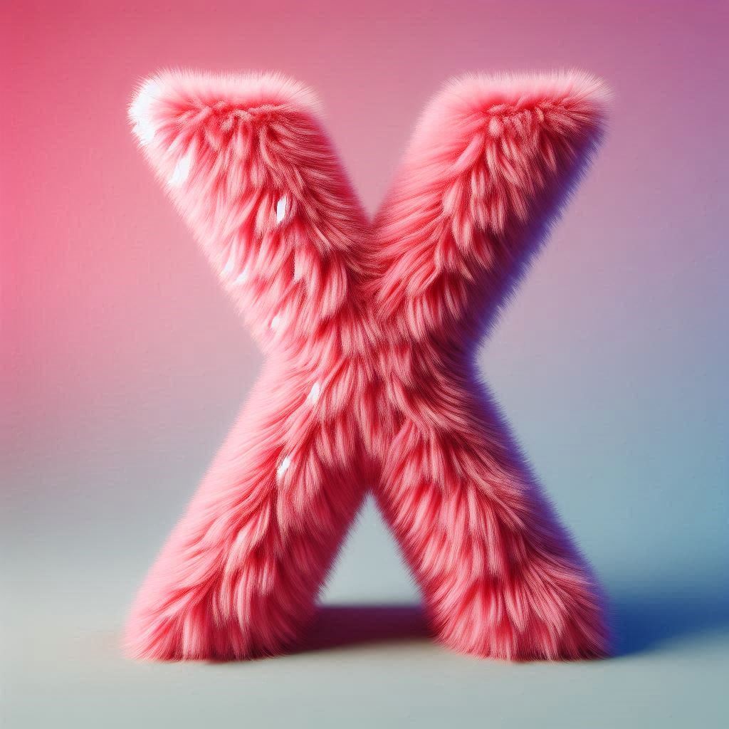 Pink fur — letter X