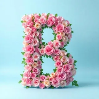 Pink roses — letter B