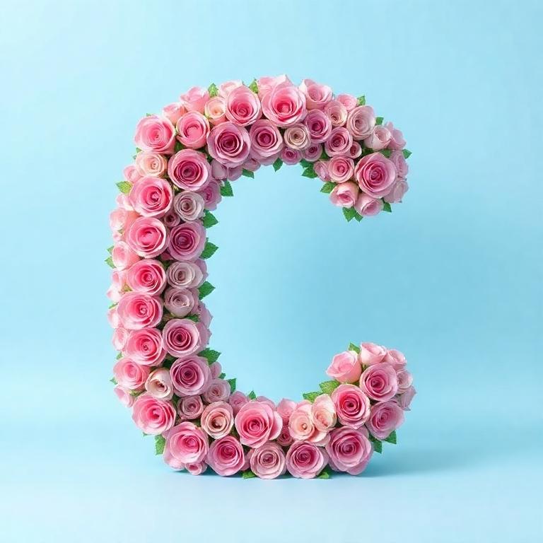 Pink roses — letter C