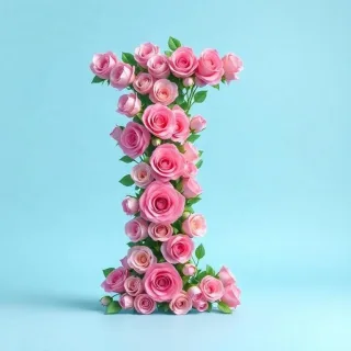 Pink roses — letter I