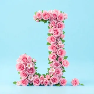 Pink roses — letter J
