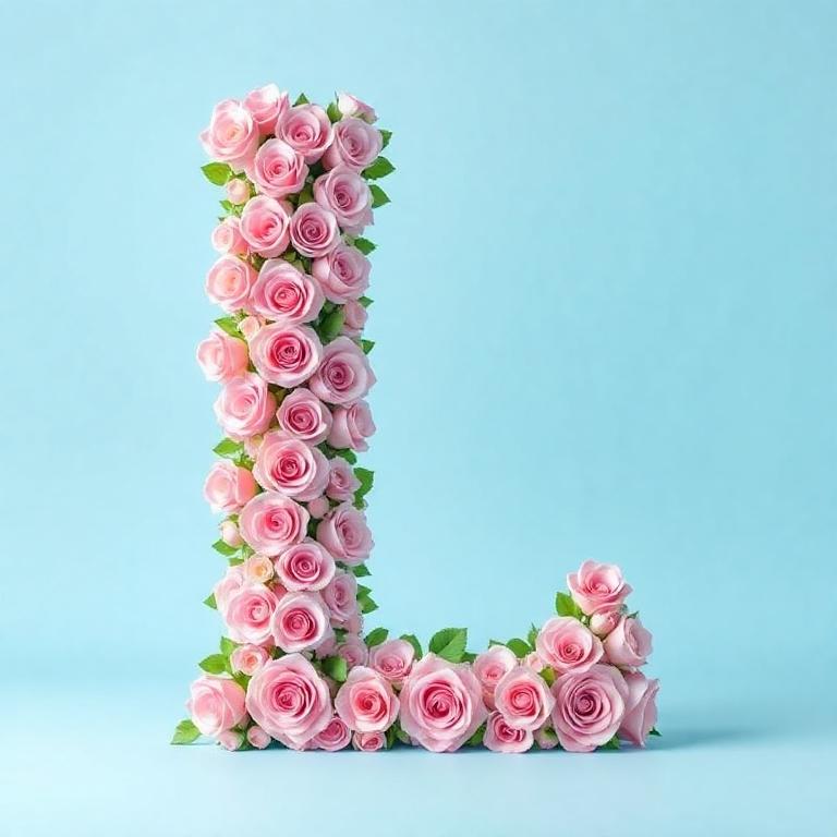 Pink roses — letter L