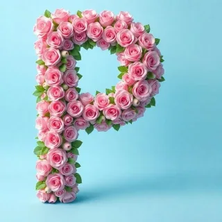 Pink roses — letter P