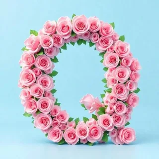 Pink roses — letter Q