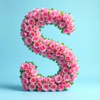 Pink roses — letter S