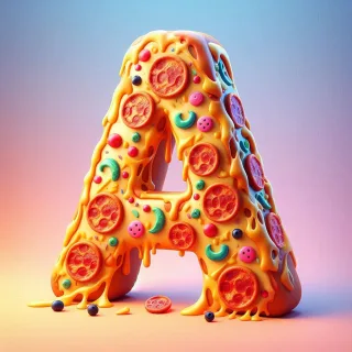 Pizza — letter A (variant 2)
