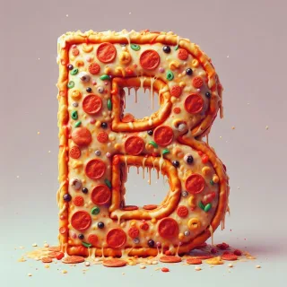Pizza — letter B (variant 2)