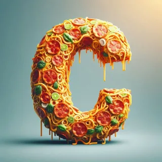 Pizza — letter C (variant 2)