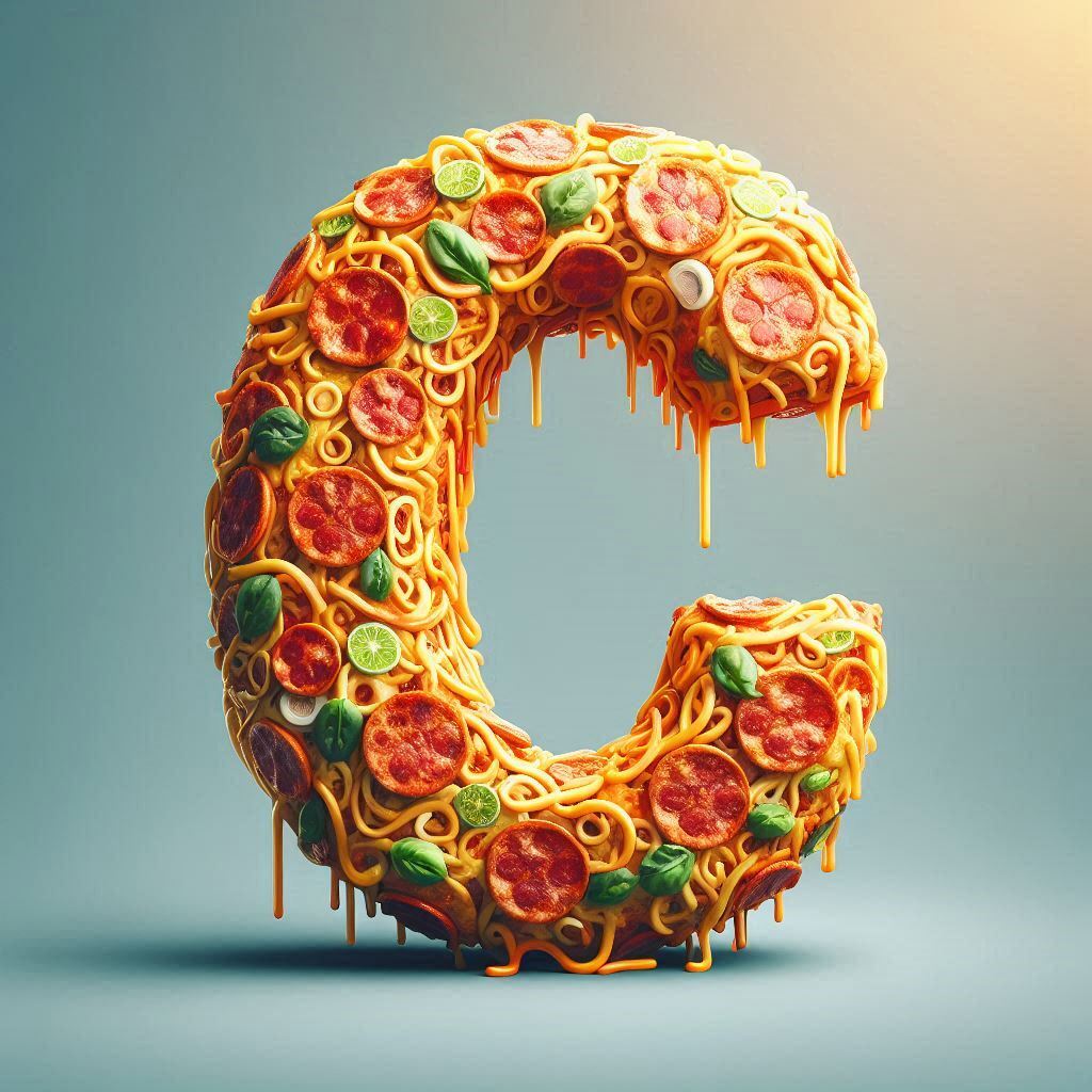 Pizza — letter C (variant 2)