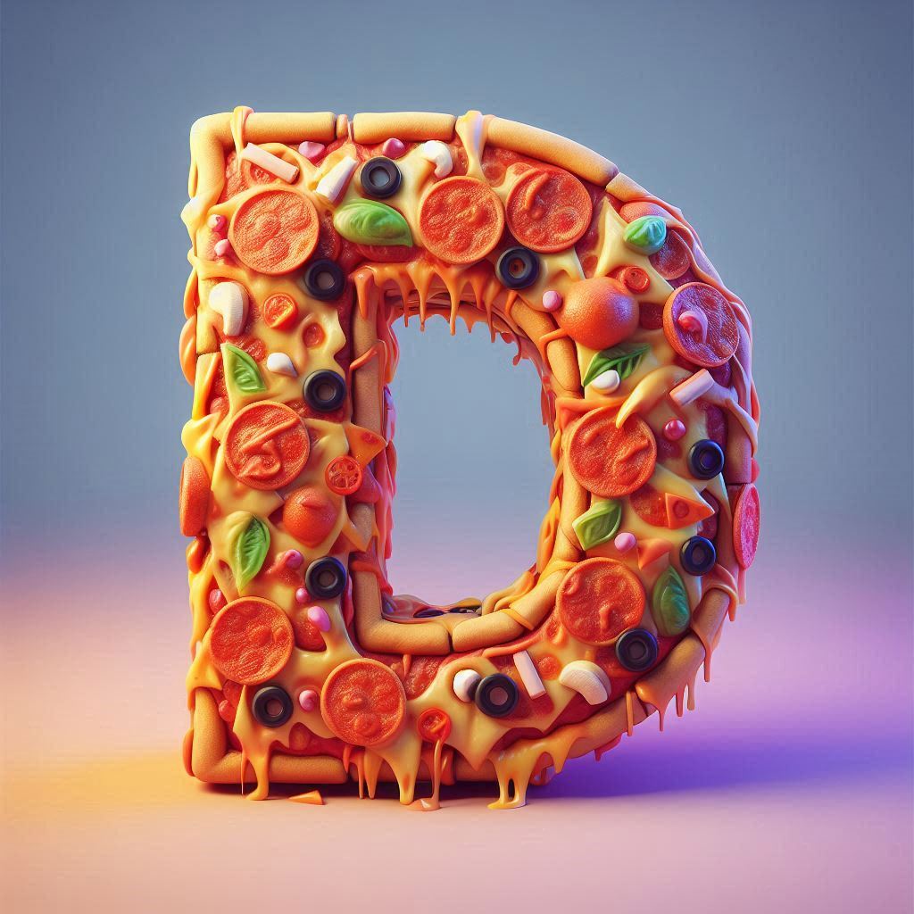 Pizza — letter D (variant 2)