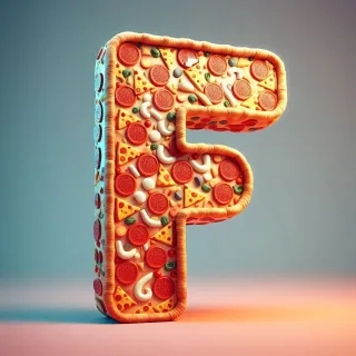 Pizza — letter F (variant 2)