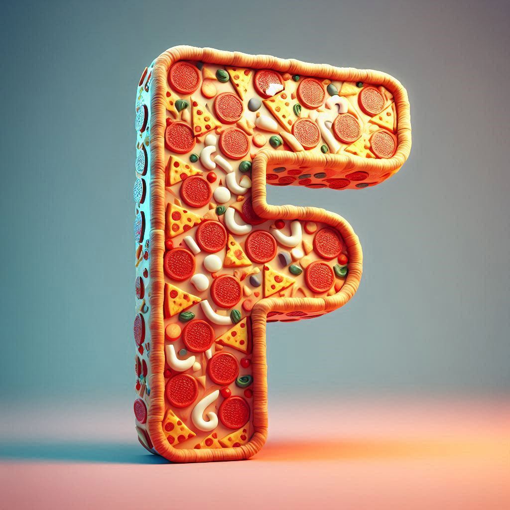 Pizza — letter F (variant 2)
